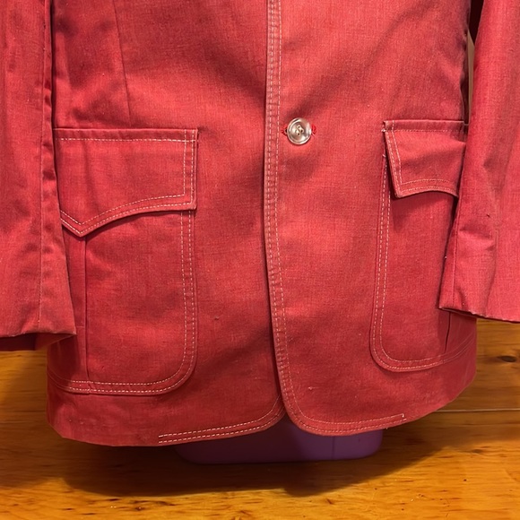 Vintage red contrast stitch 2 button blazer - Picture 5 of 8